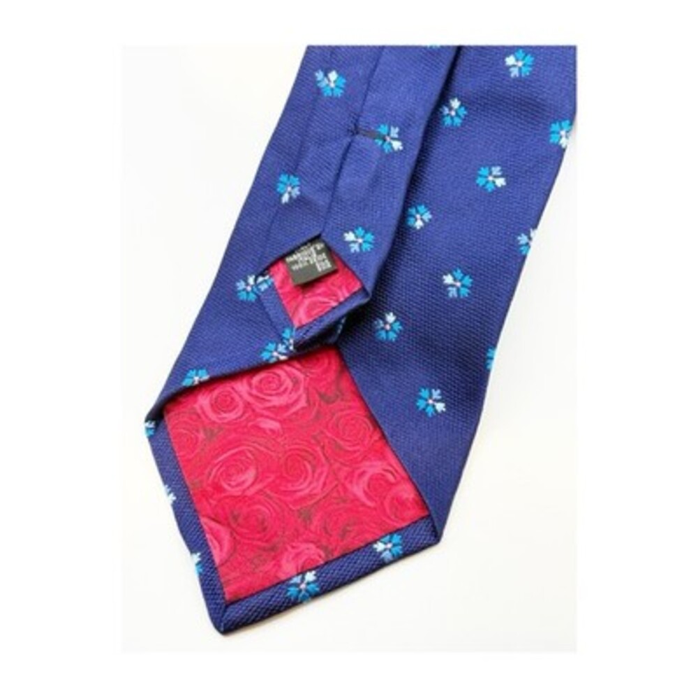 Paul Smith Mens Floral 100% Silk Tie Necktie Navy Blue Yellow Floral Italy 3.5 - Picture 4 of 4